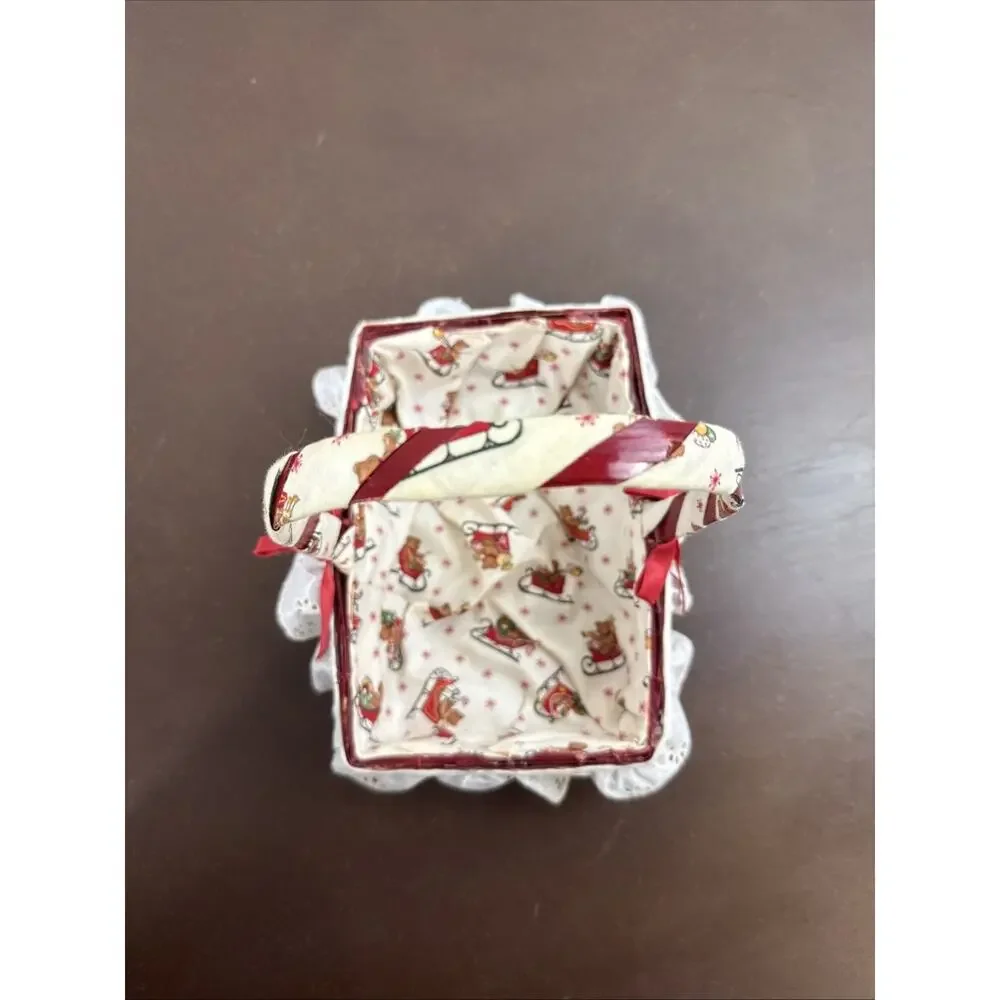Super Cute Small Handmade Vintage Decorative Christmas Bear Sleigh Basket